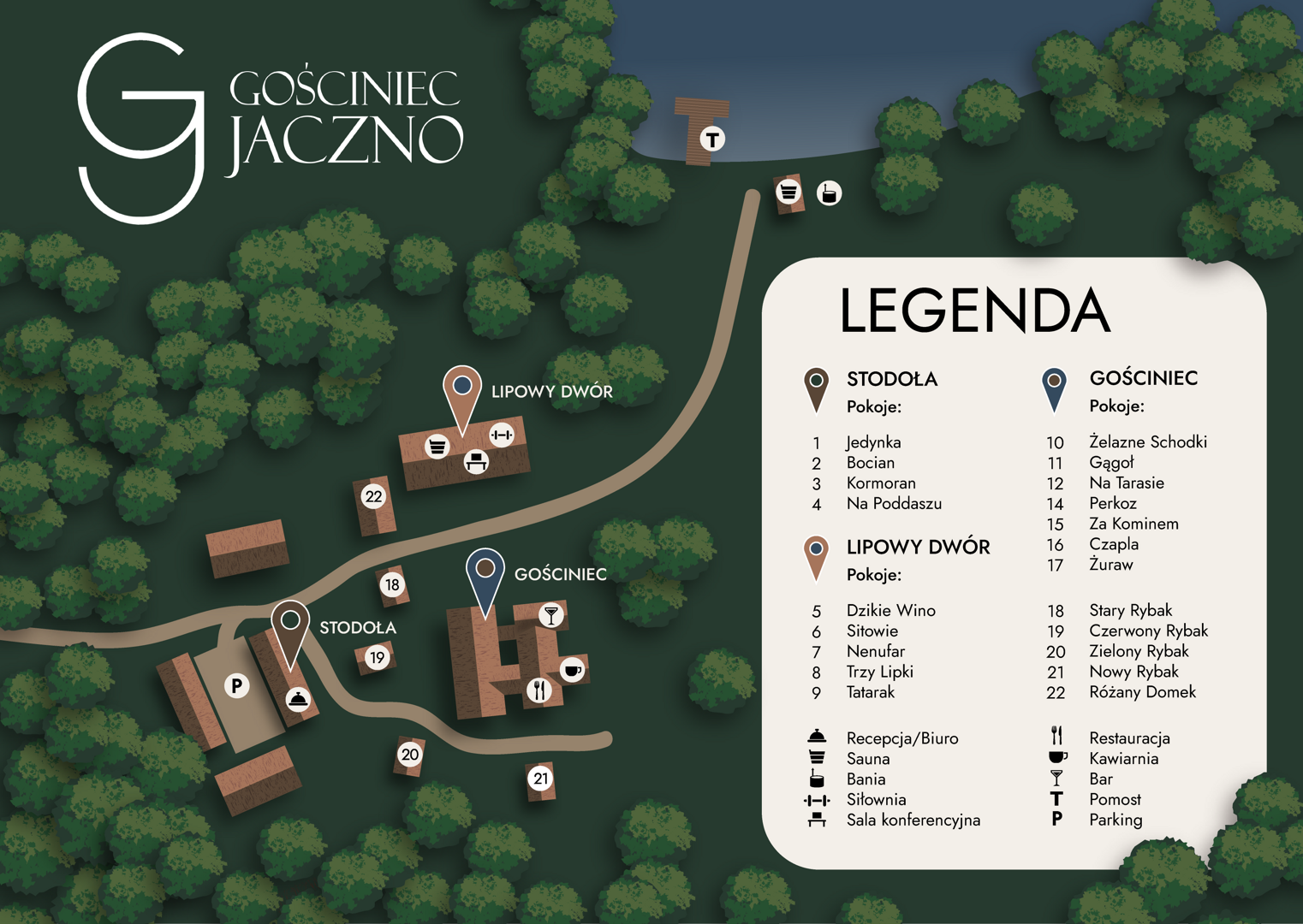 Mapa obiektu – Gościniec Jaczno